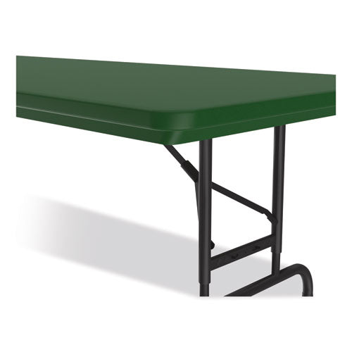 Correll Adjustable Folding Tables Rectangular 60"x30"x22" To 32" Green Top Black Legs 4/pallet