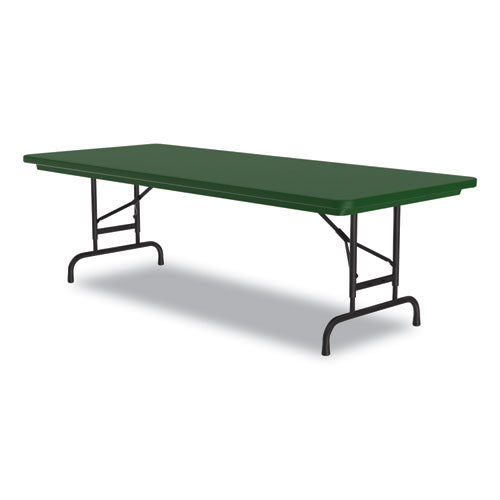 Correll Adjustable Folding Tables Rectangular 60"x30"x22" To 32" Green Top Black Legs 4/pallet