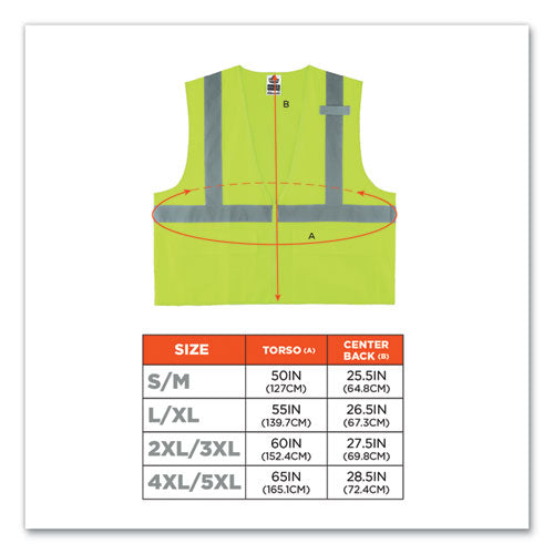 Ergodyne Glowear 8225z Class 2 Standard Solid Vest Polyester Lime Large/x-large