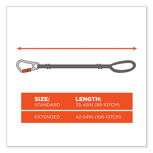 Ergodyne Squids 3100 Lanyard W/aluminum Carabiner + Cinch-loop 10 Lb Max Work Capacity 42" To 54" Lime