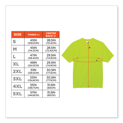 Ergodyne Glowear 8089 Non-certified Hi-vis T-shirt Polyester 4x-large Lime