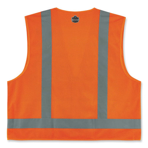 Ergodyne Glowear 8249z Class 2 Economy Surveyors Zipper Vest Polyester 4x-large/5x-large Orange