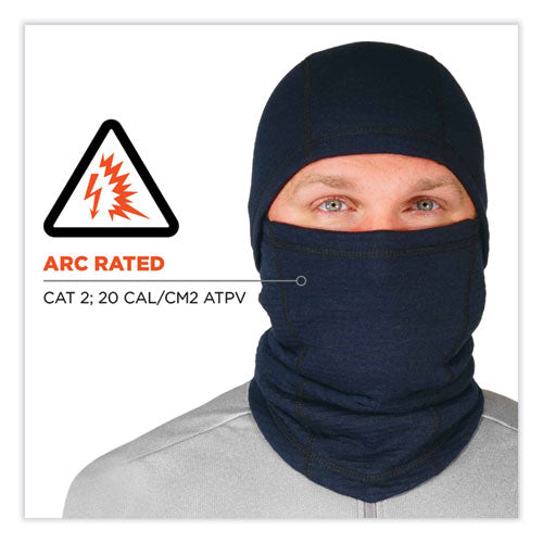 Ergodyne N-ferno 6847 Fr Dual Compliant Balaclava Face Mask Polartec Fr Power Grid Fleece One Size Navy