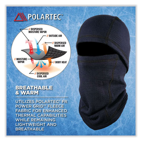 Ergodyne N-ferno 6847 Fr Dual Compliant Balaclava Face Mask Polartec Fr Power Grid Fleece One Size Navy