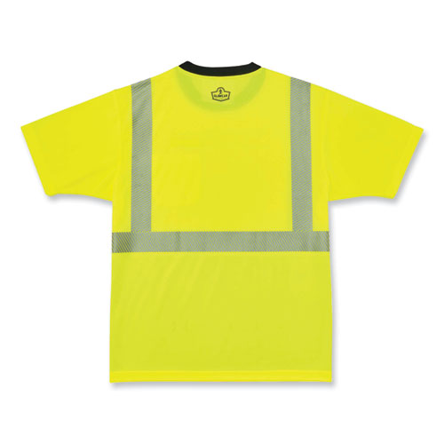 Ergodyne Glowear 8280bk Class 2 Performance T-shirt With Black Bottom Polyester 3x-large Lime