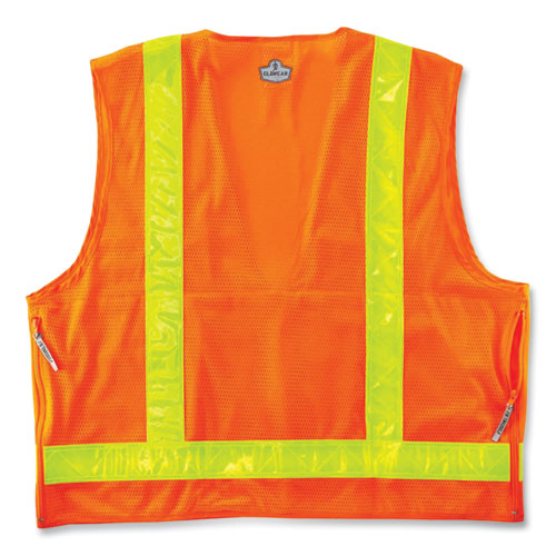 Ergodyne Glowear 8250zhg Class 2 Hi-gloss Surveyors Zipper Vest Polyester 2x-large/3x-large Orange