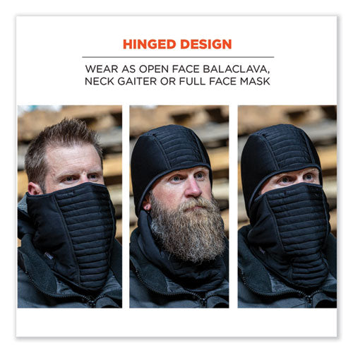 Ergodyne N-ferno 6955 Insulated 3-layer Balaclava Face Mask Polartec Fr Pwr Grid Fleece/poly-spandexblackships In 1-3 Business Days