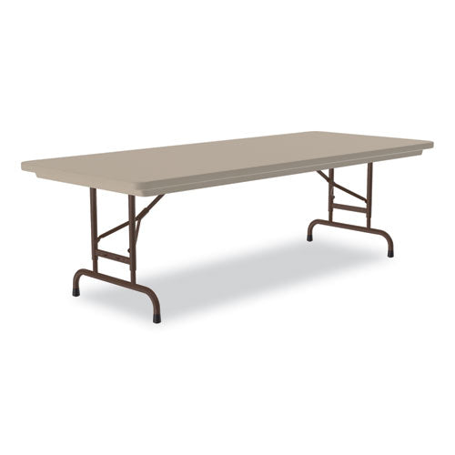 Correll Adjustable Folding Tables Rectangular 60"x30"x22" To 32" Mocha Top Brown Legs 4/pallet