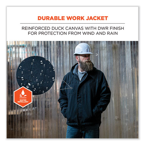 Ergodyne N-ferno 6468 Duck Canvas Work Jacket Small Black