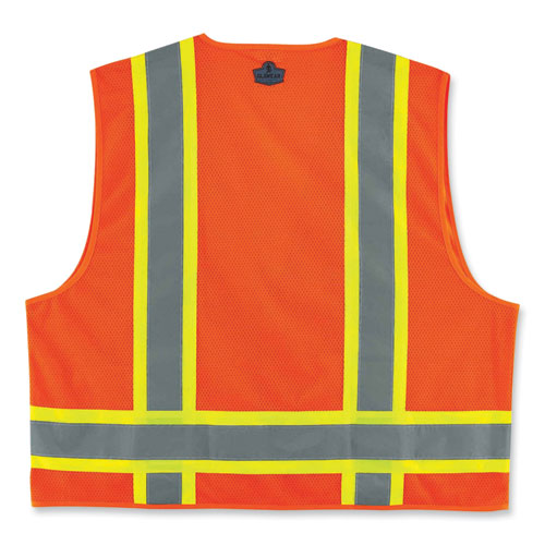 Ergodyne Glowear 8248z Class 2 Two-tone Surveyors Zipper Vest Polyester Large/x-large Orange