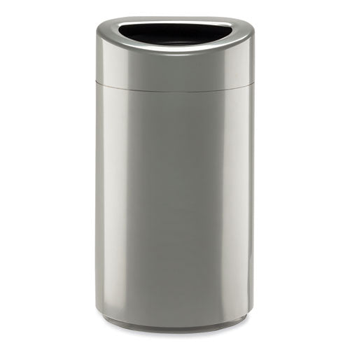 Safco Open Top Oval Waste Receptacle 14 Gal Steel Silver