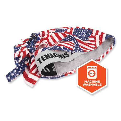 Ergodyne Chill-its 6615 High-perform Bandana Doo Rag W/terry Cloth Sweatband One Size Stars And Stripes