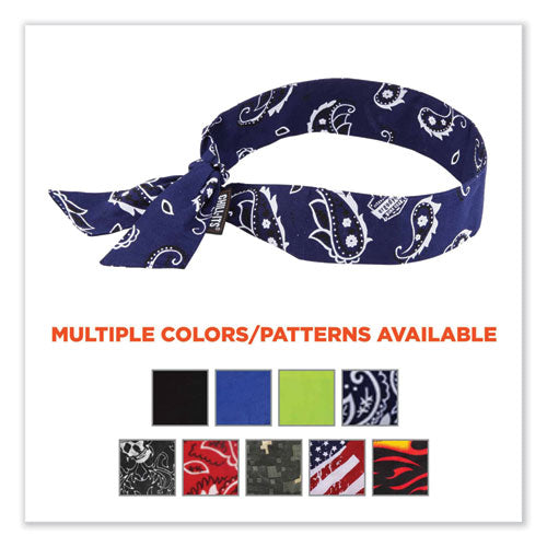 Ergodyne Chill-its 6700 Cooling Bandana Polymer Tie Headband One Size Fits Most Navy Western