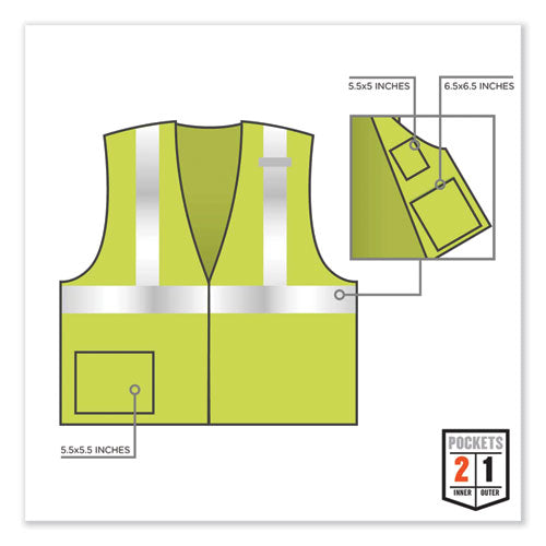 Ergodyne Glowear 8217ba Class 2 Breakaway Mesh Vest Polyester 4x-large/5x-large Lime