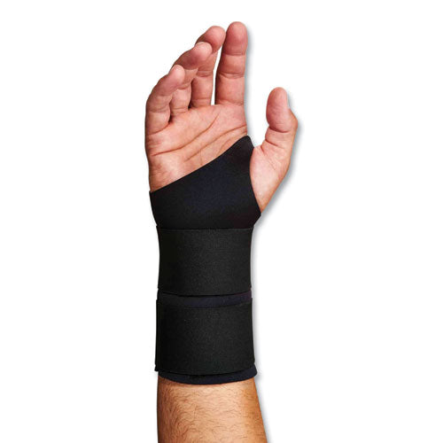 Ergodyne Proflex 675 Ambidextrous Double Strap Wrist Support Large Fits Left/right Hand Black