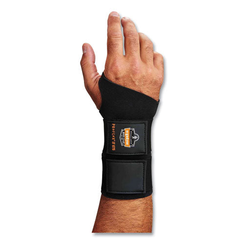 Ergodyne Proflex 675 Ambidextrous Double Strap Wrist Support Large Fits Left/right Hand Black