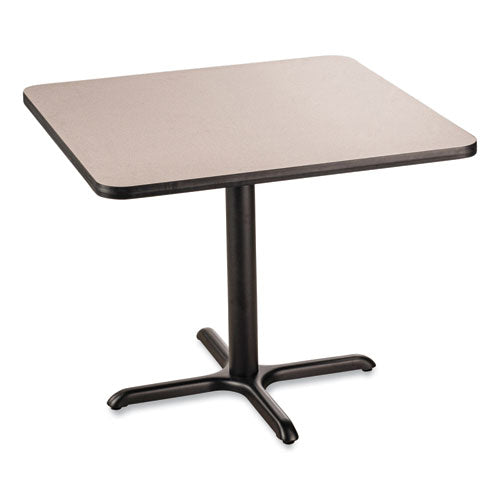 NPS Cafe Table 36wx36dx30h Square Top/x-base Gray Nebula Top Black Base