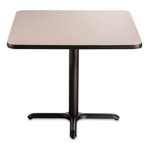 NPS Cafe Table 36wx36dx30h Square Top/x-base Gray Nebula Top Black Base