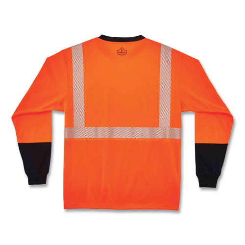 Ergodyne Glowear 8281bk Class 2 Long Sleeve Shirt With Black Bottom Polyester 2x-large Orange