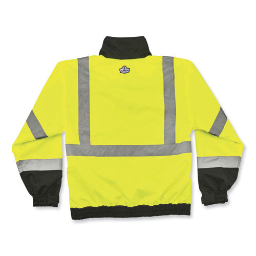 Ergodyne Glowear 8379 Class 3 Hi-vis Fleece Lined Bomber Jacket Lime 3x-large