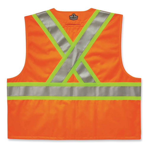 Ergodyne Glowear 8235zx Class 2 Two-tone X-back Vest Polyester 4x-large/5x-large Orange