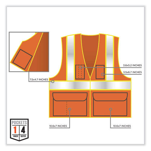 Ergodyne Glowear 8235zx Class 2 Two-tone X-back Vest Polyester 4x-large/5x-large Orange