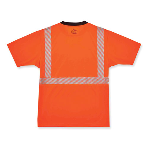 Ergodyne Glowear 8280bk Class 2 Performance T-shirt With Black Bottom Polyester Medium Orange