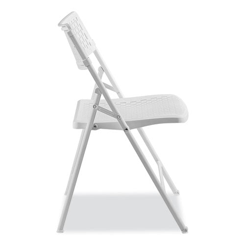 NPS Airflex Series Premium Poly Folding Chair Supports 1000 Lb 17.25" Seat Ht White Seat/back/base 4/ctships In 1-3 Bus Days