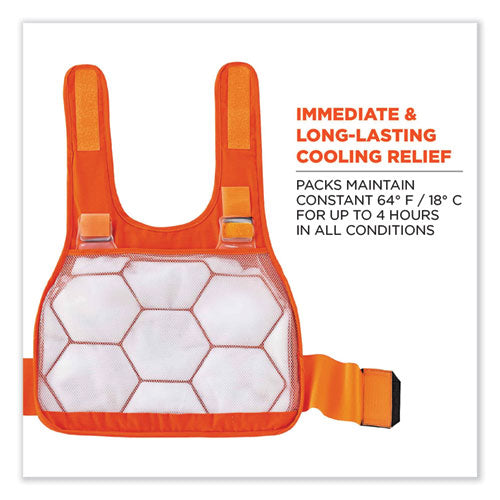 Ergodyne Chill-its 6215 Premium Fr Phase Change Cooling Vest W/packs Modacrylic Cotton Small/med Orange