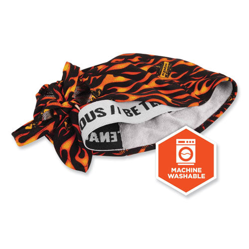 Ergodyne Chill-its 6615 High-performance Bandana Doo Rag With Terry Cloth Sweatband One Size Flames