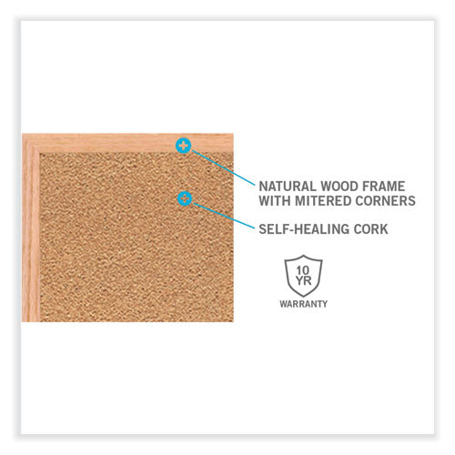 Ghent Natural Cork Bulletin Board With Frame 120.5x48.5 Tan Surface Oak Frame