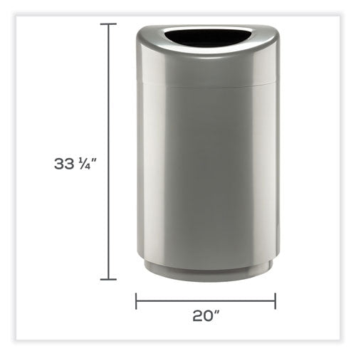 Safco Open Top Round Waste Receptacle 30 Gal Steel Silver