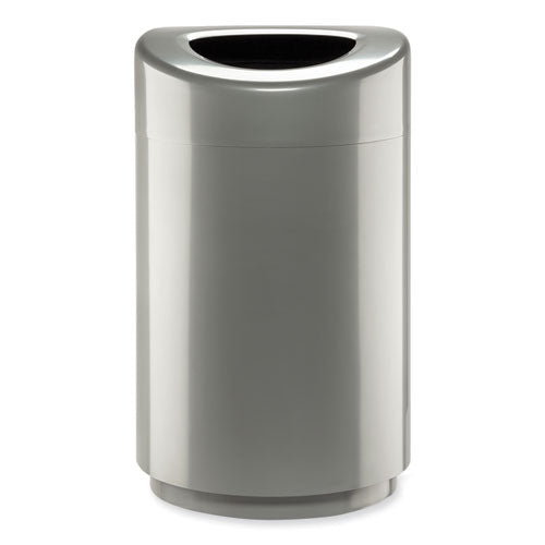 Safco Open Top Round Waste Receptacle 30 Gal Steel Silver