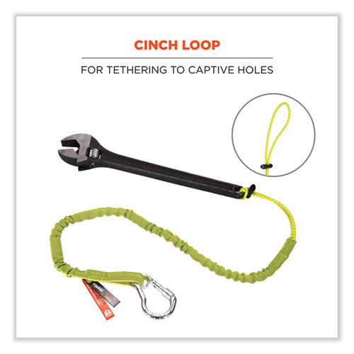 Ergodyne Squids 3100 Lanyard W/aluminum Carabiner + Cinch-loop 10 Lb Max Work Capacity 35" To 45" Lime