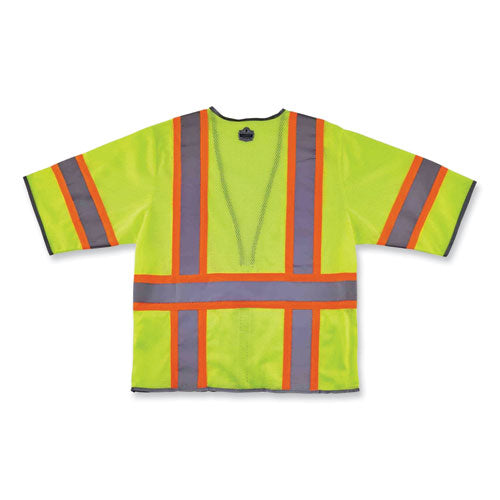 Ergodyne Glowear 8346z Class 3 Two-tone Hi-vis Surveyor Zipper Vest 4x-large/5x-large Lime