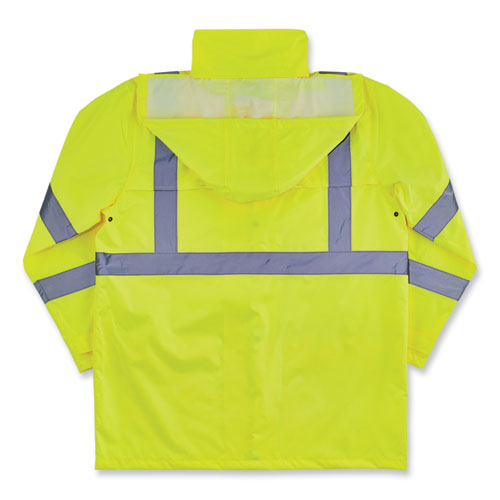 Ergodyne Glowear 8366 Class 3 Lightweight Hi-vis Rain Jacket Polyester Medium Lime