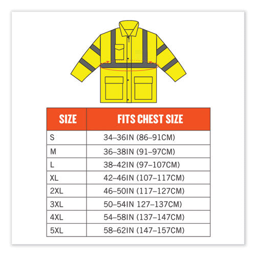 Ergodyne Glowear 8366 Class 3 Lightweight Hi-vis Rain Jacket Polyester Medium Lime