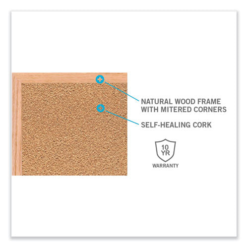 Ghent Natural Cork Bulletin Board With Frame 36x24 Tan Surface Natural Oak Frame