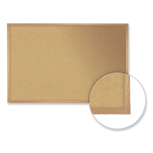 Ghent Natural Cork Bulletin Board With Frame 36x24 Tan Surface Natural Oak Frame