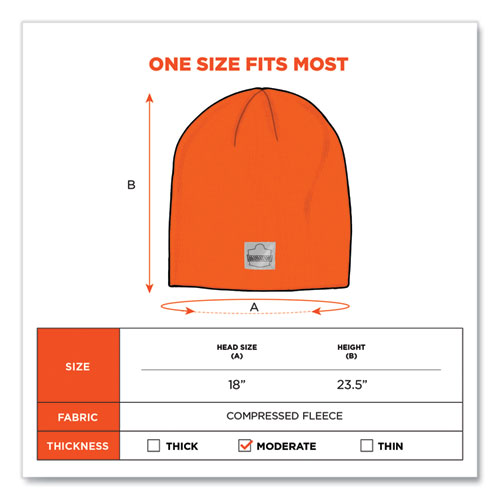 Ergodyne N-ferno 6812 Rib Knit Beanie One Size Fits Most Orange