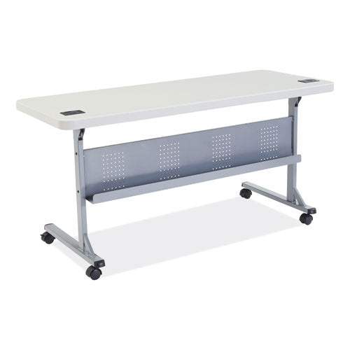 NPS Flip-n-store Training Table Rectangular 24x60x29.5 Speckled Gray