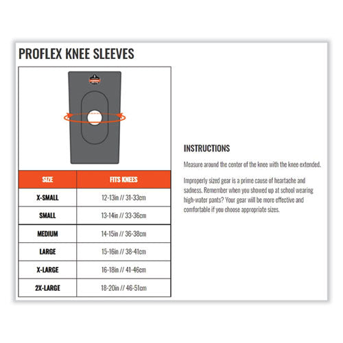 Ergodyne Proflex 620 Open Patella Spiral Stays Knee Sleeve Small Black