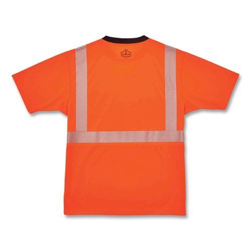 Ergodyne Glowear 8280bk Class 2 Performance T-shirt With Black Bottom Polyester X-large Orange