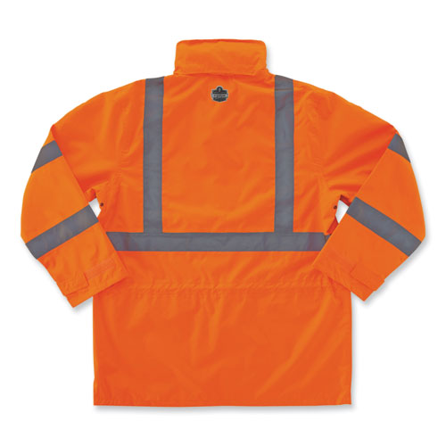 Ergodyne Glowear 8365 Class 3 Hi-vis Rain Jacket Polyester 5x-large Orange