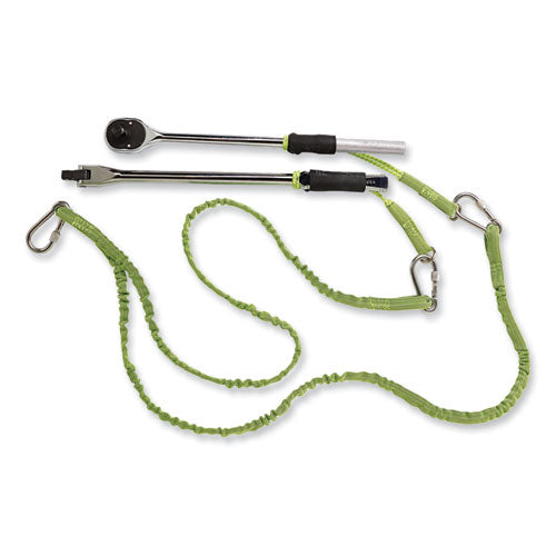 Ergodyne Squids 3311 Twin-leg Tool Lanyard With Three Carabiners 15lb Max Work Capacity 35" To 42" Lime