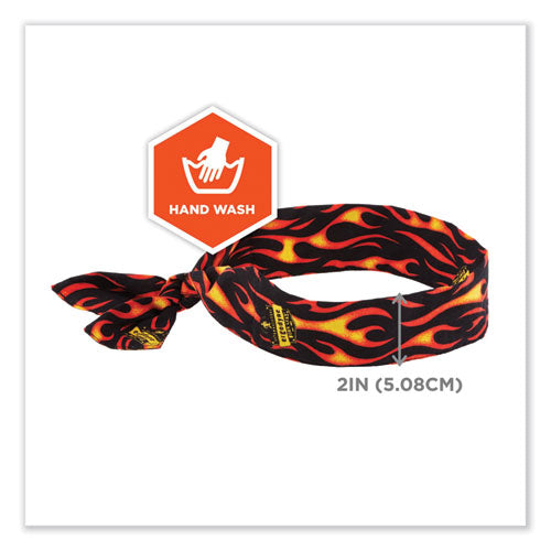 Ergodyne Chill-its 6700 Cooling Bandana Polymer Tie Headband One Size Fits Most Flames