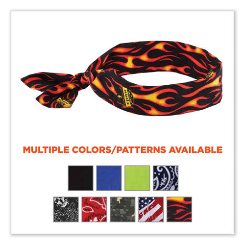 Ergodyne Chill-its 6700 Cooling Bandana Polymer Tie Headband One Size Fits Most Flames