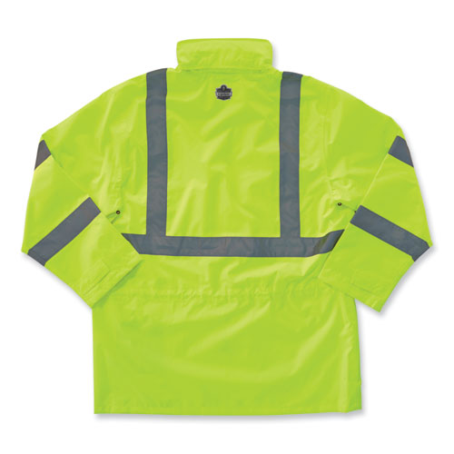 Ergodyne Glowear 8365 Class 3 Hi-vis Rain Jacket Polyester 3x-large Lime