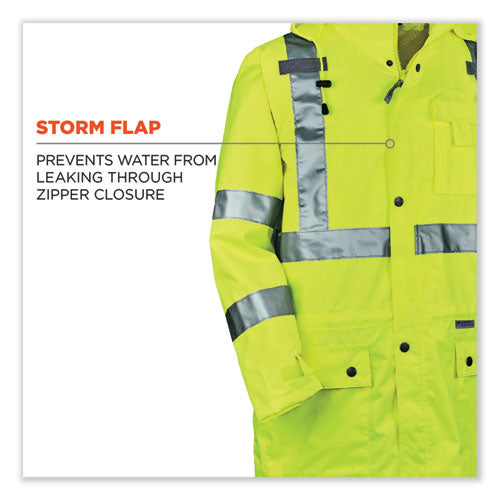 Ergodyne Glowear 8365 Class 3 Hi-vis Rain Jacket Polyester 3x-large Lime