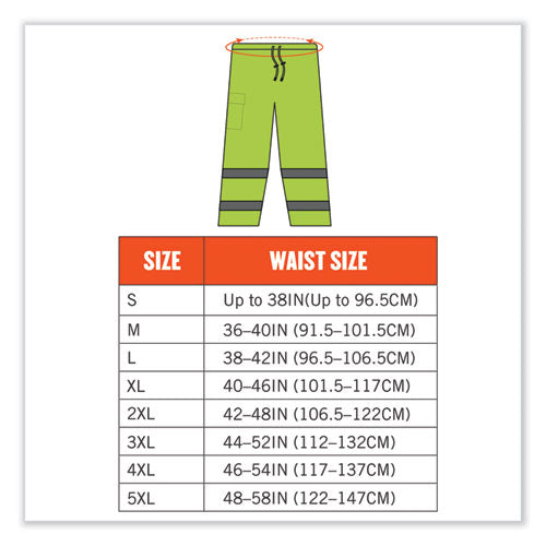 Ergodyne Glowear 8915 Class E Hi-vis Rain Pants Medium Lime